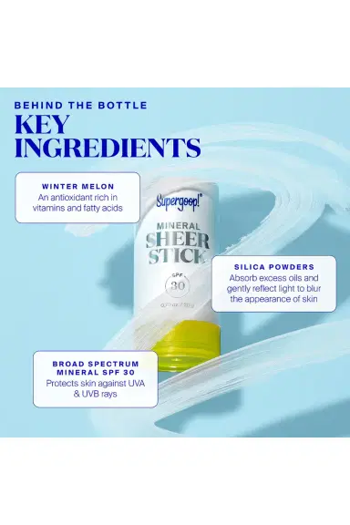 Supergoop! Mineral Sheer Stick SPF 30 | Thumbnail 8 Supergoop! Mineral Sheer Stick SPF 30 | Thumbnail 8