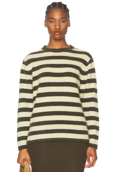 The Elder Statesman Sinful Stripe Crew Neck Sweater | Thumbnail 1 The Elder Statesman Sinful Stripe Crew Neck Sweater | Thumbnail 1