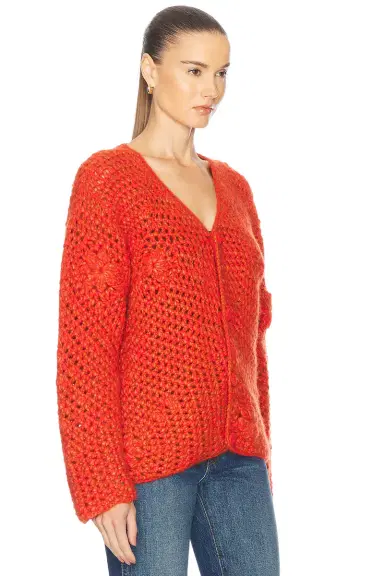 The Elder Statesman Crochet Boxy Cardigan | Thumbnail 2 The Elder Statesman Crochet Boxy Cardigan | Thumbnail 2