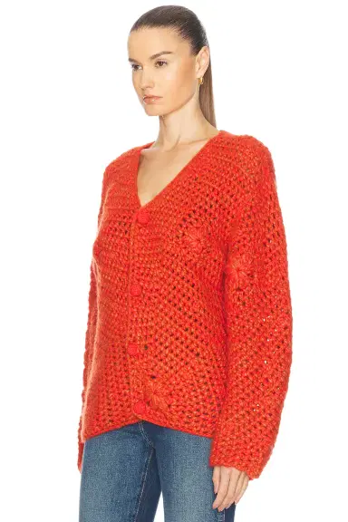 The Elder Statesman Crochet Boxy Cardigan | Thumbnail 3 The Elder Statesman Crochet Boxy Cardigan | Thumbnail 3