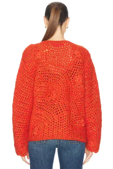 The Elder Statesman Crochet Boxy Cardigan | Thumbnail 4 The Elder Statesman Crochet Boxy Cardigan | Thumbnail 4