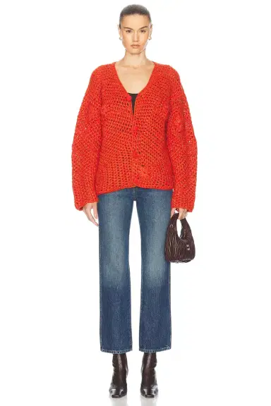 The Elder Statesman Crochet Boxy Cardigan | Thumbnail 5 The Elder Statesman Crochet Boxy Cardigan | Thumbnail 5