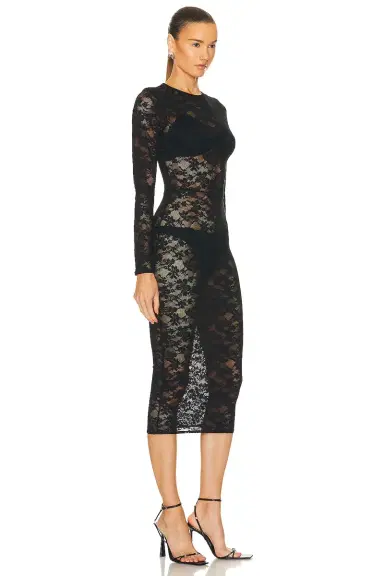 Fleur du Mal Le Stretch Multifit Lace Long Sleeve Dress | Thumbnail 2 Fleur du Mal Le Stretch Multifit Lace Long Sleeve Dress | Thumbnail 2