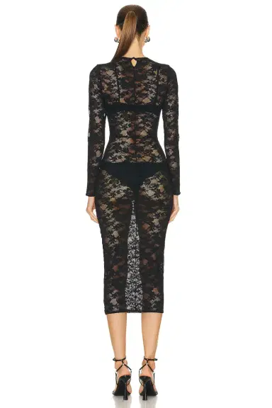 Fleur du Mal Le Stretch Multifit Lace Long Sleeve Dress | Thumbnail 3 Fleur du Mal Le Stretch Multifit Lace Long Sleeve Dress | Thumbnail 3