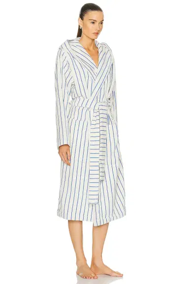 Tekla Hooded Stripe Bathrobe | Thumbnail 2 Tekla Hooded Stripe Bathrobe | Thumbnail 2
