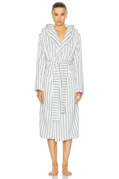 Tekla Hooded Stripe Bathrobe | Thumbnail 1 Tekla Hooded Stripe Bathrobe | Thumbnail 1