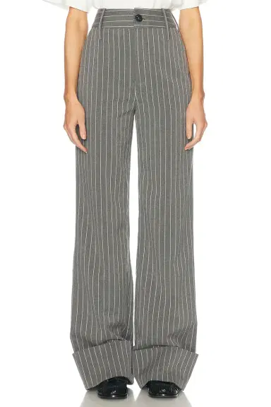 Helsa Pinstripe High Waist Cuffed Pants | Thumbnail 4 Helsa Pinstripe High Waist Cuffed Pants | Thumbnail 4