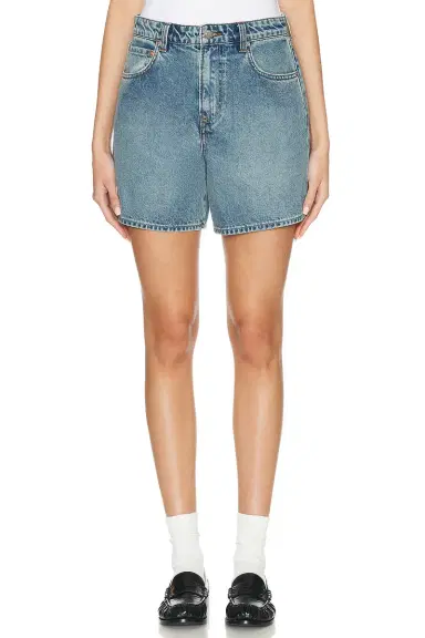 GRLFRND Reggie Mid Rise Long Mom Short | Thumbnail 1 GRLFRND Reggie Mid Rise Long Mom Short | Thumbnail 1