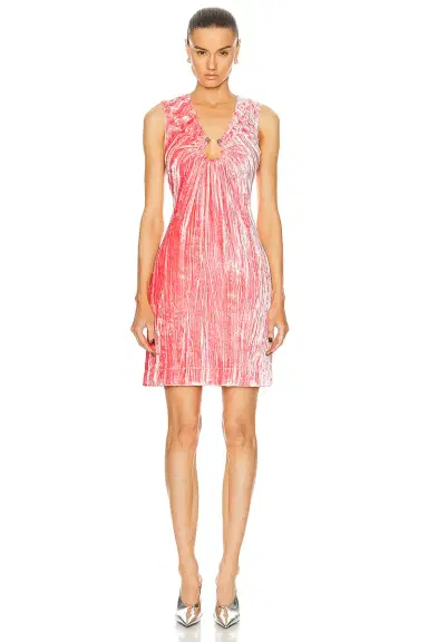 Bottega Veneta Textured Viscose Silk Velvet Dress | Thumbnail 1 Bottega Veneta Textured Viscose Silk Velvet Dress | Thumbnail 1