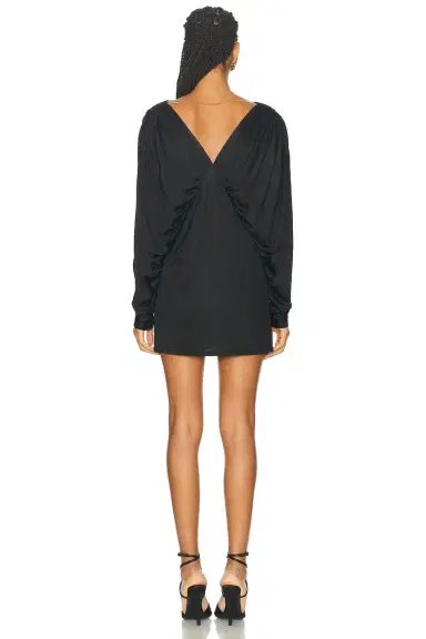 Atlein Draped V-neck Mini Dress | Thumbnail 3 Atlein Draped V-neck Mini Dress | Thumbnail 3
