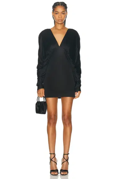 Atlein Draped V-neck Mini Dress | Thumbnail 1 Atlein Draped V-neck Mini Dress | Thumbnail 1