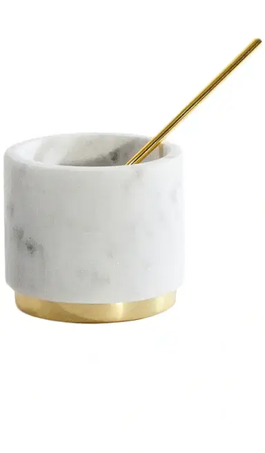 HAWKINS NEW YORK Simple Marble and Brass Sugar Pinch Pot | Thumbnail 1 HAWKINS NEW YORK Simple Marble and Brass Sugar Pinch Pot | Thumbnail 1