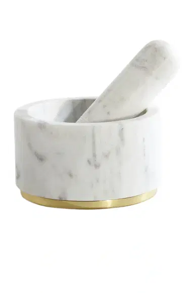 HAWKINS NEW YORK Simple Marble and Brass Mortar and Pestle | Thumbnail 2 HAWKINS NEW YORK Simple Marble and Brass Mortar and Pestle | Thumbnail 2