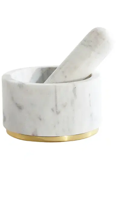HAWKINS NEW YORK Simple Marble and Brass Mortar and Pestle | Thumbnail 1 HAWKINS NEW YORK Simple Marble and Brass Mortar and Pestle | Thumbnail 1