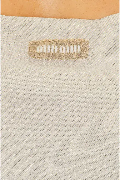 Miu Miu Crepe Lame Dress | Thumbnail 5 Miu Miu Crepe Lame Dress | Thumbnail 5
