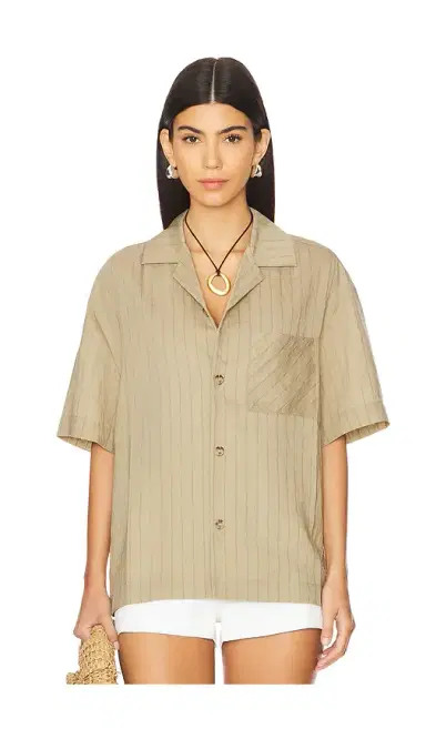 WAO Vertical Stripe Short Sleeve Shirt | Thumbnail 2 WAO Vertical Stripe Short Sleeve Shirt | Thumbnail 2