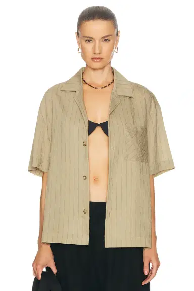 WAO Vertical Stripe Short Sleeve Shirt | Thumbnail 3 WAO Vertical Stripe Short Sleeve Shirt | Thumbnail 3