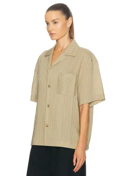 WAO Vertical Stripe Short Sleeve Shirt | Thumbnail 5 WAO Vertical Stripe Short Sleeve Shirt | Thumbnail 5