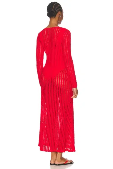 SIMKHAI Elton Keyhole Midi Dress | Thumbnail 3 SIMKHAI Elton Keyhole Midi Dress | Thumbnail 3