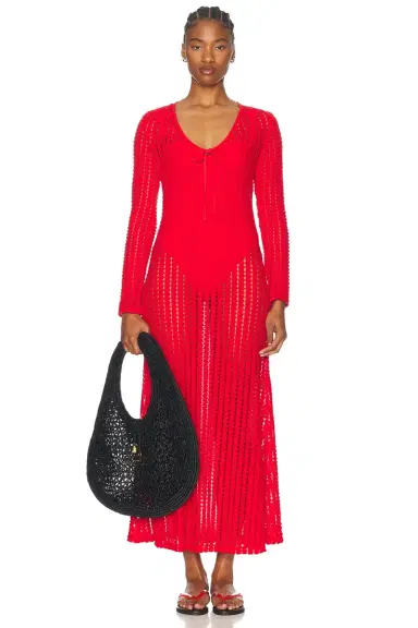 SIMKHAI Elton Keyhole Midi Dress | Thumbnail 4 SIMKHAI Elton Keyhole Midi Dress | Thumbnail 4