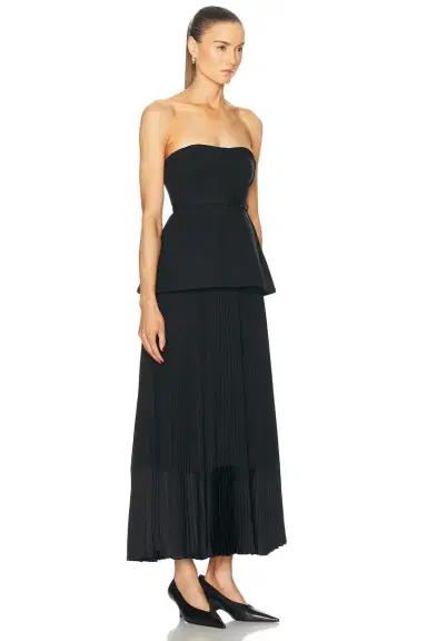 SIMKHAI Prisca Belted Bustier Tea Length Dress | Thumbnail 2 SIMKHAI Prisca Belted Bustier Tea Length Dress | Thumbnail 2