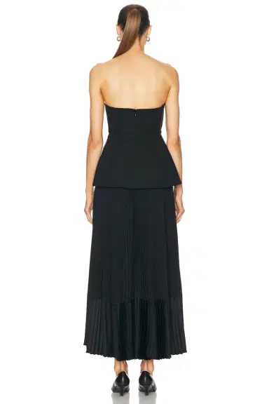 SIMKHAI Prisca Belted Bustier Tea Length Dress | Thumbnail 3 SIMKHAI Prisca Belted Bustier Tea Length Dress | Thumbnail 3