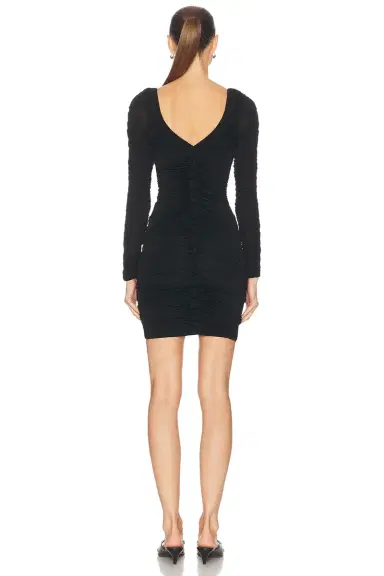 Alexander Wang Ruched Long Sleeve Mini Dress | Thumbnail 3 Alexander Wang Ruched Long Sleeve Mini Dress | Thumbnail 3