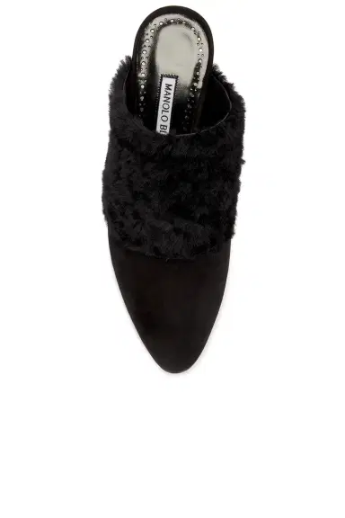 Manolo Blahnik Pelos 90 Suede Mule | Thumbnail 4 Manolo Blahnik Pelos 90 Suede Mule | Thumbnail 4