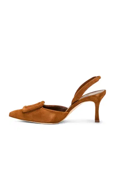 Manolo Blahnik Maysli 70 Suede Slingback Pump In Medium | Thumbnail 5 Manolo Blahnik Maysli 70 Suede Slingback Pump In Medium | Thumbnail 5