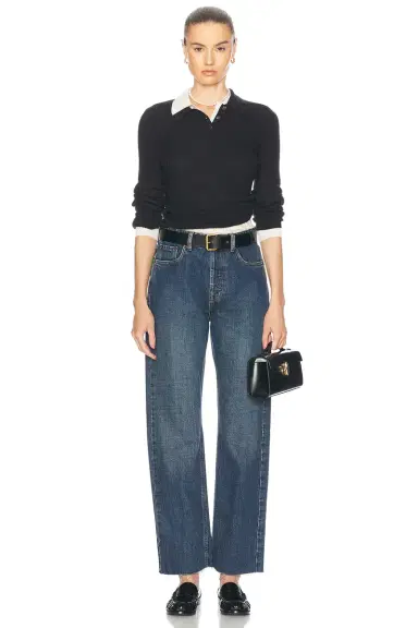 Guest In Residence Long Sleeve Cashmere Shrunken Polo Top | Thumbnail 4 Guest In Residence Long Sleeve Cashmere Shrunken Polo Top | Thumbnail 4