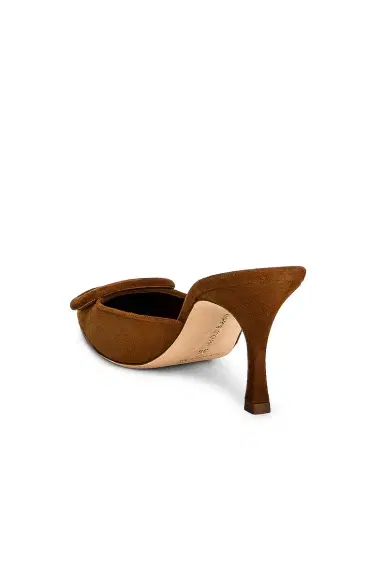 Manolo Blahnik Suede Maysale 70 Mule | Thumbnail 3 Manolo Blahnik Suede Maysale 70 Mule | Thumbnail 3