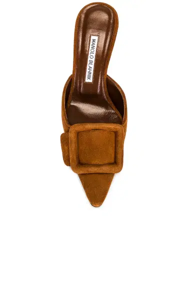Manolo Blahnik Suede Maysale 70 Mule | Thumbnail 4 Manolo Blahnik Suede Maysale 70 Mule | Thumbnail 4