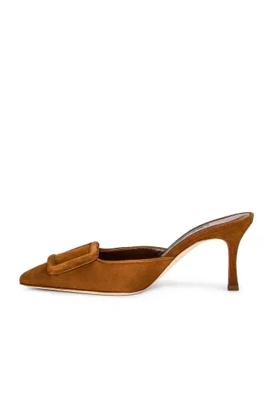 Manolo Blahnik Suede Maysale 70 Mule | Thumbnail 5 Manolo Blahnik Suede Maysale 70 Mule | Thumbnail 5