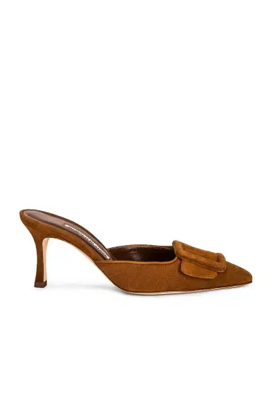 Manolo Blahnik Suede Maysale 70 Mule | Thumbnail 1 Manolo Blahnik Suede Maysale 70 Mule | Thumbnail 1