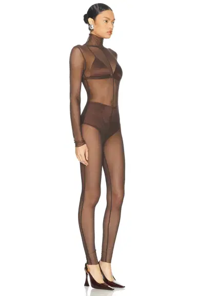 Norma Kamali Long Sleeve Slim Fit Turtleneck Catsuit | Thumbnail 2 Norma Kamali Long Sleeve Slim Fit Turtleneck Catsuit | Thumbnail 2