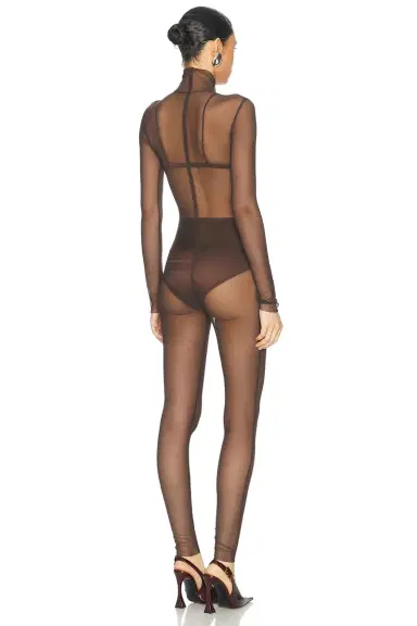 Norma Kamali Long Sleeve Slim Fit Turtleneck Catsuit | Thumbnail 3 Norma Kamali Long Sleeve Slim Fit Turtleneck Catsuit | Thumbnail 3