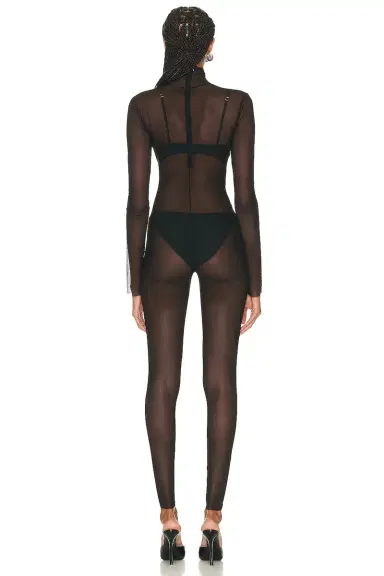 Norma Kamali Long Sleeve Slim Fit Turtleneck Catsuit | Thumbnail 3 Norma Kamali Long Sleeve Slim Fit Turtleneck Catsuit | Thumbnail 3