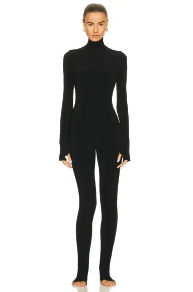 Norma Kamali Long Sleeve Turtleneck Catsuit with Footie | Thumbnail 2 Norma Kamali Long Sleeve Turtleneck Catsuit with Footie | Thumbnail 2