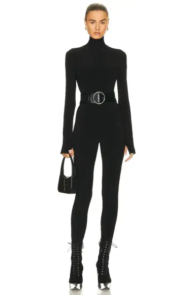 Norma Kamali Long Sleeve Turtleneck Catsuit with Footie | Thumbnail 1 Norma Kamali Long Sleeve Turtleneck Catsuit with Footie | Thumbnail 1