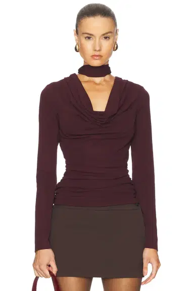 NICHOLAS Demitria Scarf Cowl Neck Long Sleeve Top | Thumbnail 1 NICHOLAS Demitria Scarf Cowl Neck Long Sleeve Top | Thumbnail 1