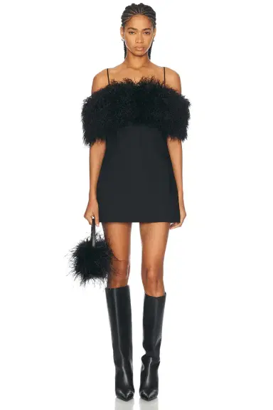Alexander Wang Mini Dress With Faux Fur Stole | Thumbnail 1 Alexander Wang Mini Dress With Faux Fur Stole | Thumbnail 1