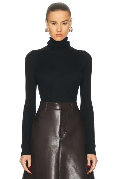 Enza Costa Silk Rib Turtleneck Top | Thumbnail 1 Enza Costa Silk Rib Turtleneck Top | Thumbnail 1
