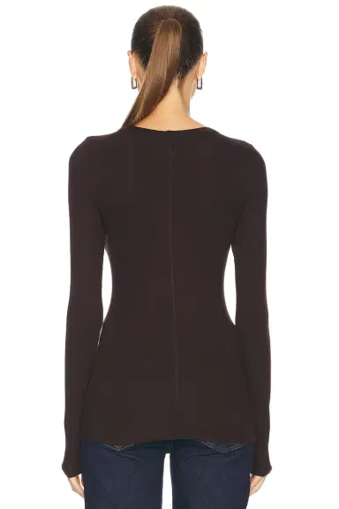 Enza Costa Silk Knit Long Sleeve Crewneck Top | Thumbnail 3 Enza Costa Silk Knit Long Sleeve Crewneck Top | Thumbnail 3