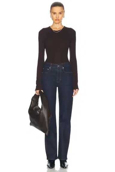 Enza Costa Silk Knit Long Sleeve Crewneck Top | Thumbnail 4 Enza Costa Silk Knit Long Sleeve Crewneck Top | Thumbnail 4