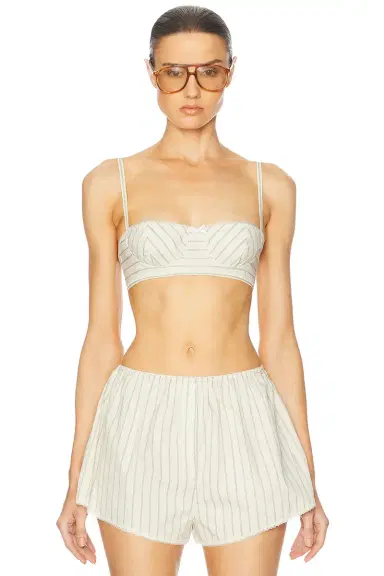 Helsa Pinstripe Poplin Bra | Thumbnail 4 Helsa Pinstripe Poplin Bra | Thumbnail 4