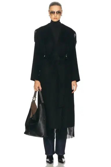 SIMKHAI Carrie Fringe Robe Coat | Thumbnail 1 SIMKHAI Carrie Fringe Robe Coat | Thumbnail 1
