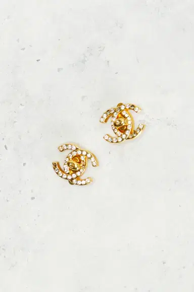 chanel Chanel 1996 CC Rhinestone Clip-On Earrings | Thumbnail 2 chanel Chanel 1996 CC Rhinestone Clip-On Earrings | Thumbnail 2