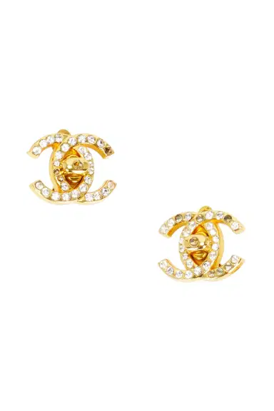 chanel Chanel 1996 CC Rhinestone Clip-On Earrings | Thumbnail 1 chanel Chanel 1996 CC Rhinestone Clip-On Earrings | Thumbnail 1