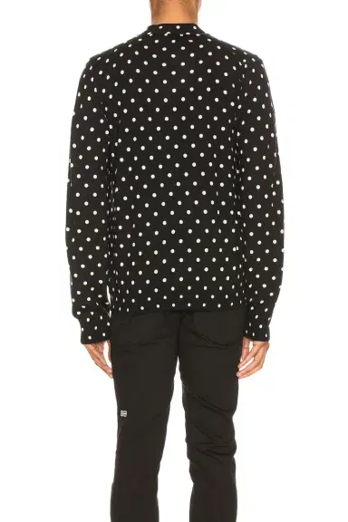 Comme des Garçons PLAY Dot Print Wool Cardigan with Black Emblem | Thumbnail 4 Comme des Garçons PLAY Dot Print Wool Cardigan with Black Emblem | Thumbnail 4