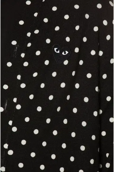 Comme des Garçons PLAY Dot Print Wool Cardigan with Black Emblem | Thumbnail 6 Comme des Garçons PLAY Dot Print Wool Cardigan with Black Emblem | Thumbnail 6